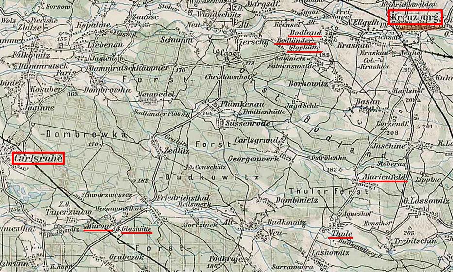 Kartenausschnitt von 1910